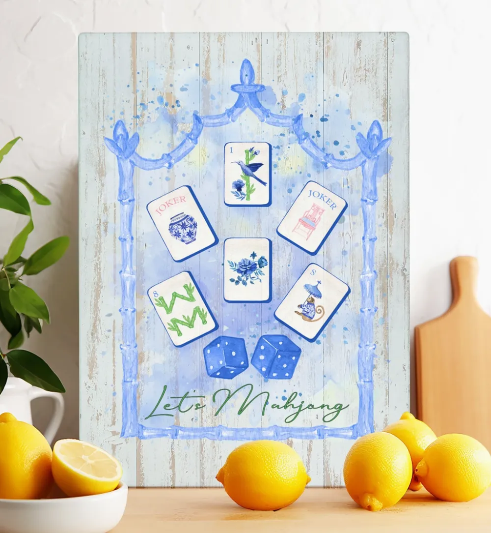 Mahjong Glass Cutting Board Trivet