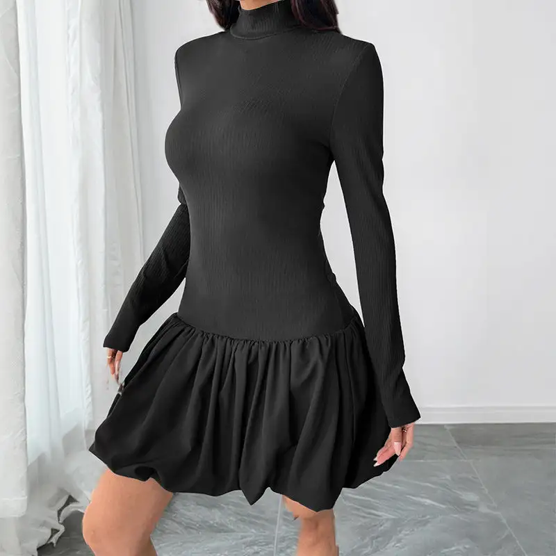 Women's Long-Sleeve Lace Ruffled Maxi Dress