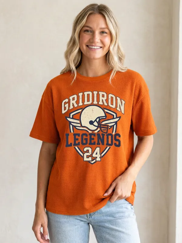 Women's Football Fan Gridiron Legends Helmet Printed T-shirt