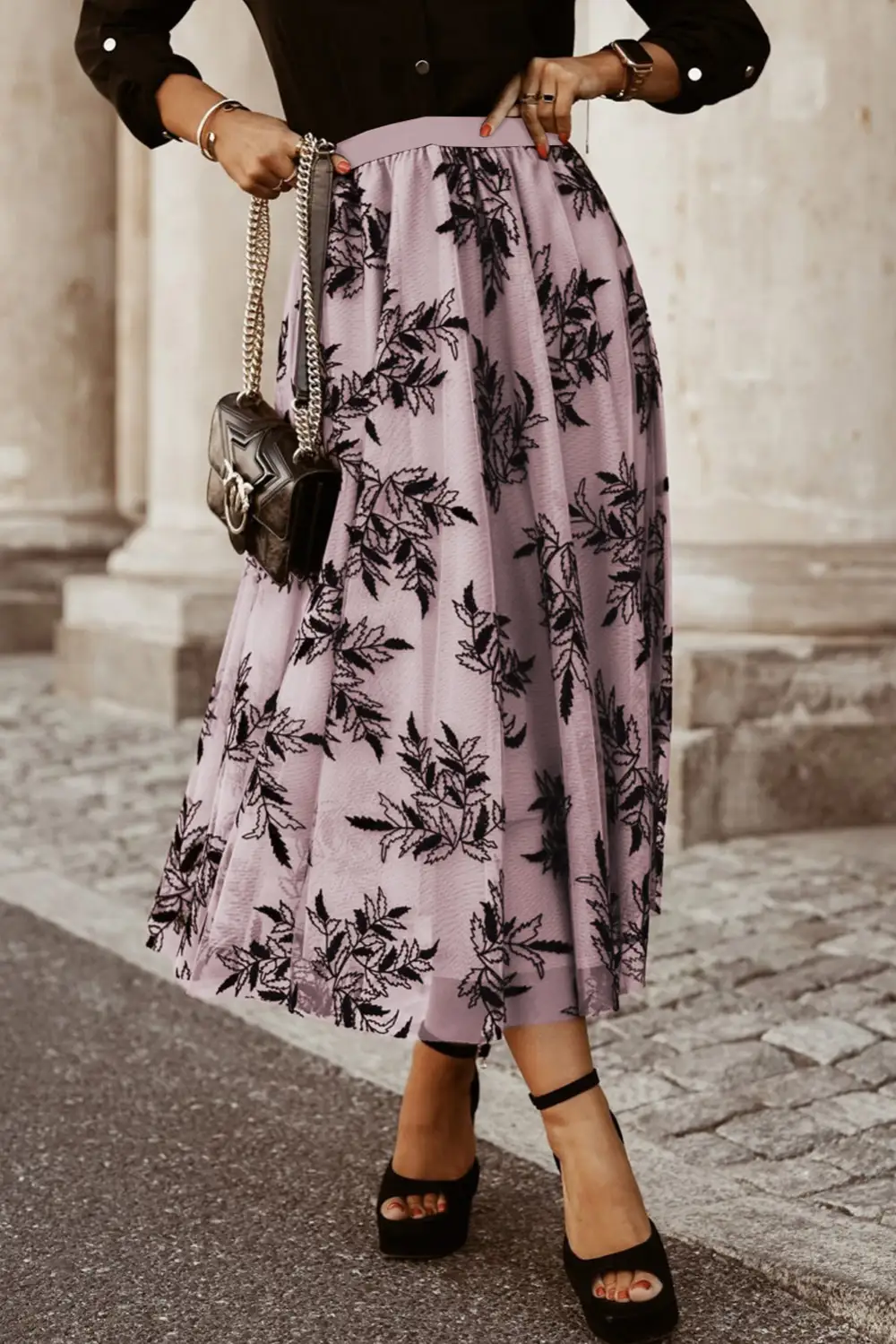 Curve Loose Printed Skirt