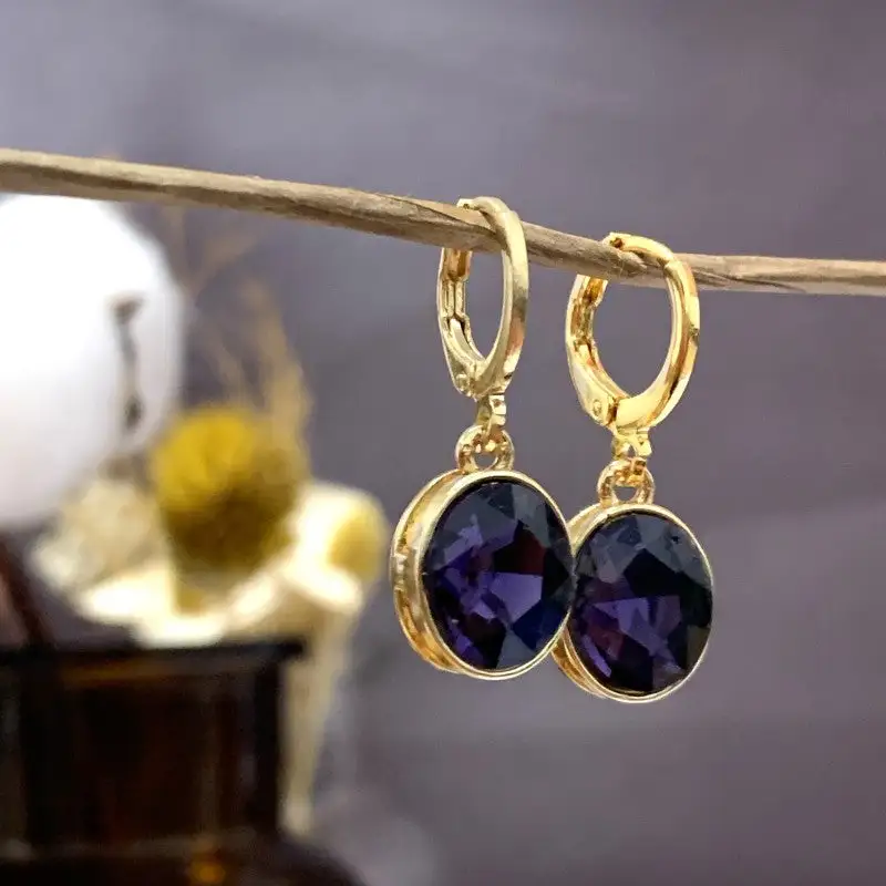 Amethyst Stud Men's Earrings