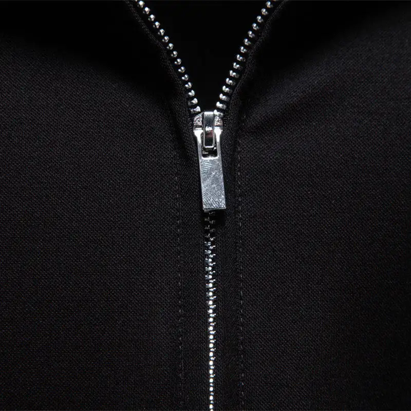 Contrast Trim Zip Front Polo Shirt