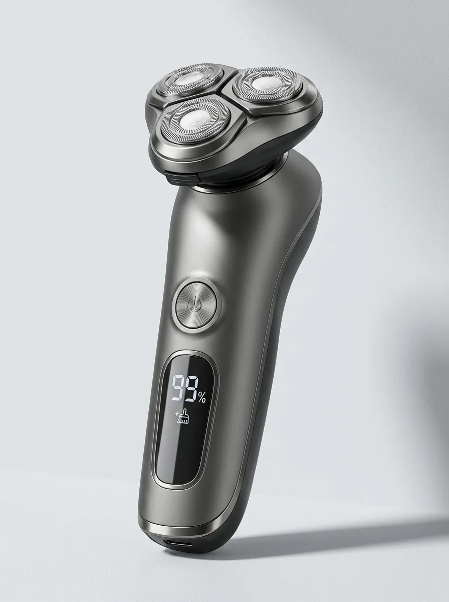 Rotary Triple-Blade LED Display Electric Shaver for Regular Grooming
