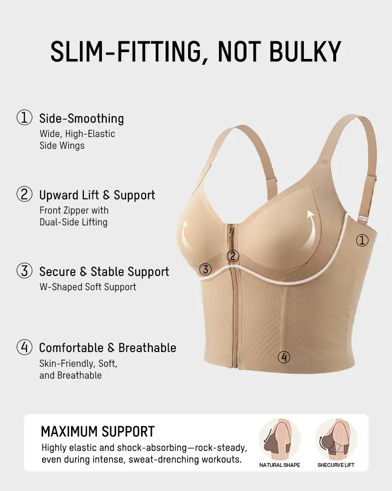 Anti-Gravity™ Zip-Front Shaping Longline Bra