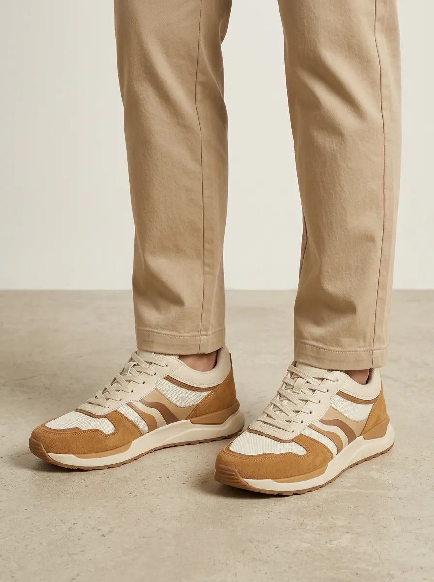 Unisex Everyday Casual Retro Suede Mesh Print Sneakers