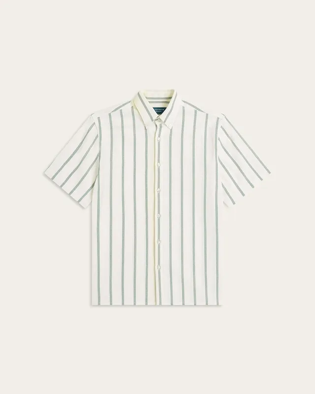 Short Sleeve Shirt Off White / Dark Green
