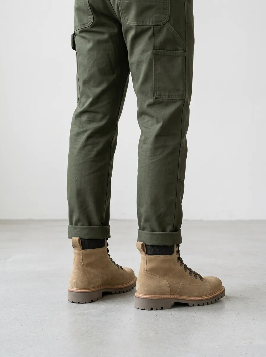Unisex Outdoor Adventure Suede Print Work Boots