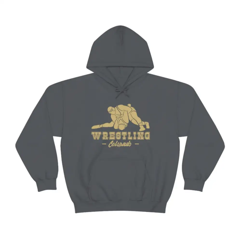 Relaxed Clean Lettering Wrestling Graphic Pullover Hoodie