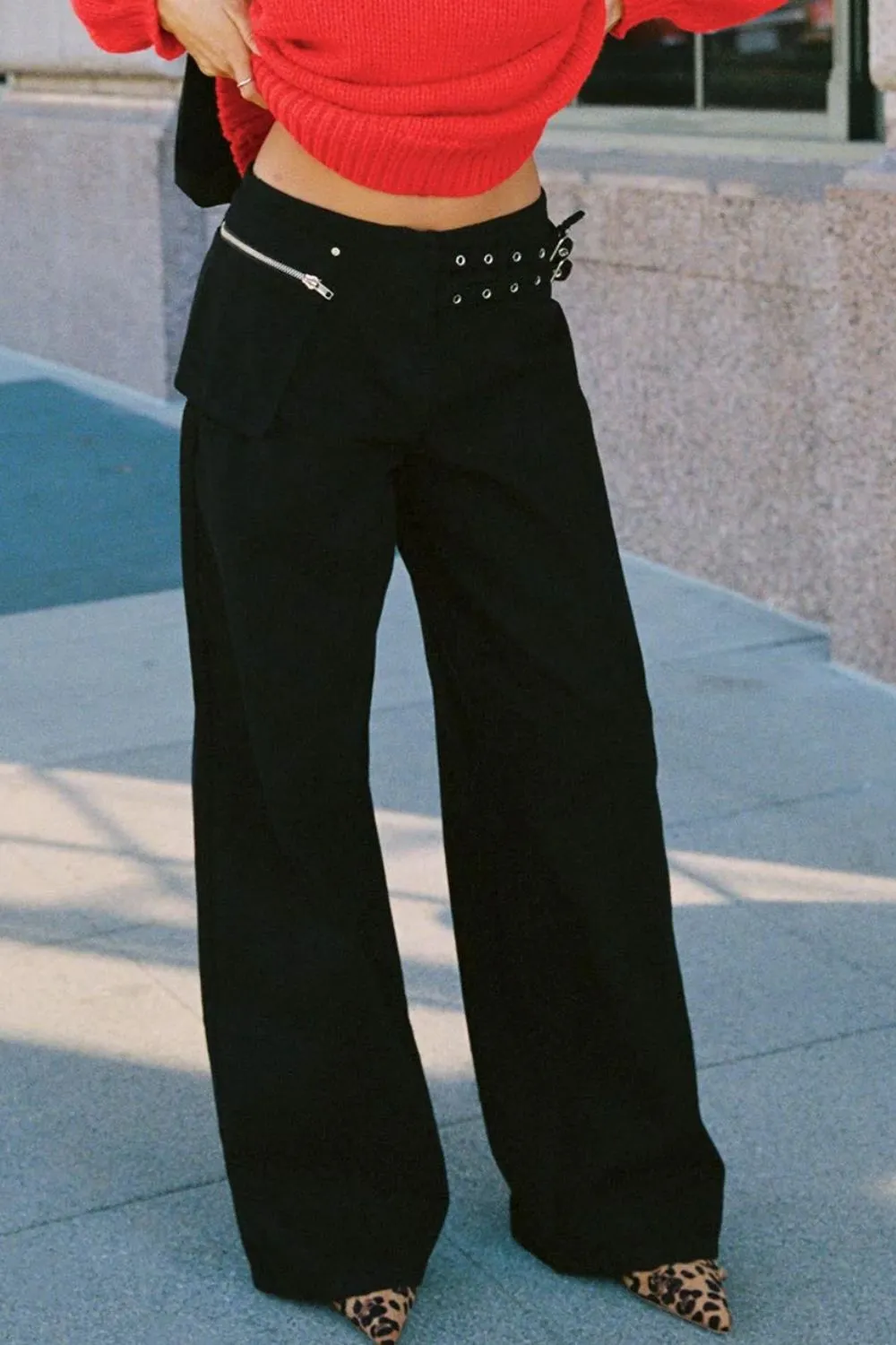 Wide Leg Jeans With Pocket