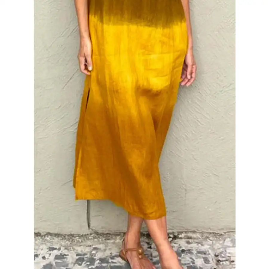 Full Size Sleeveless Gradient Tank Midi Dress Plus Size
