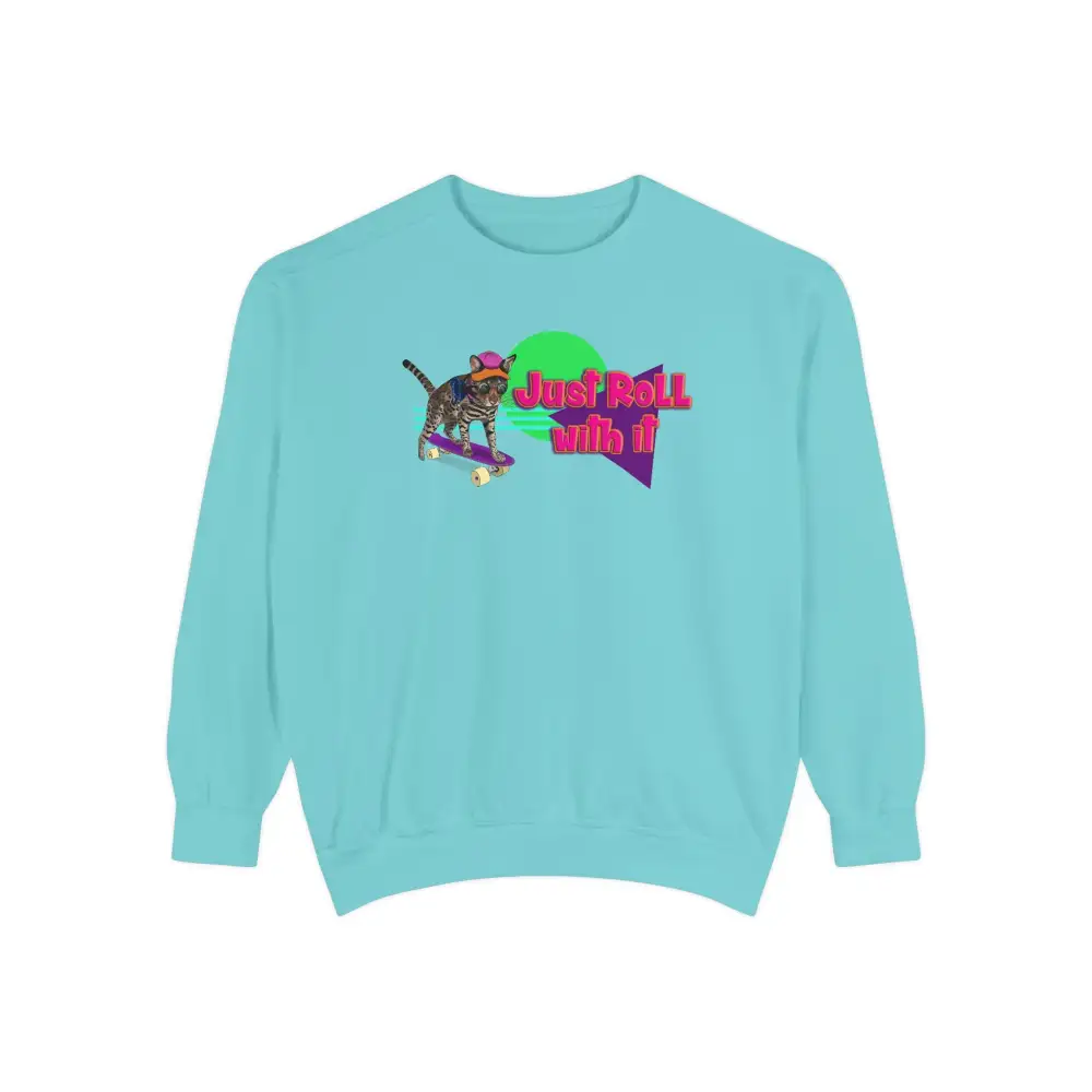 Rolling Cat Graphic Crewneck Sweatshirt