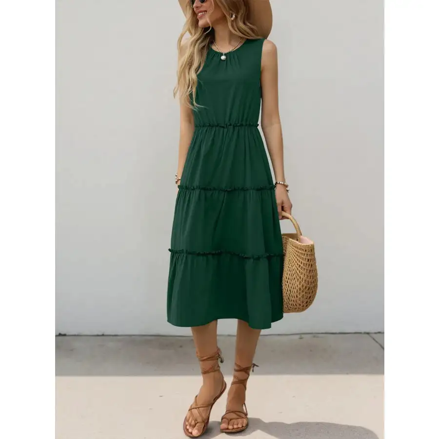 Frill Tiered Midi Dress