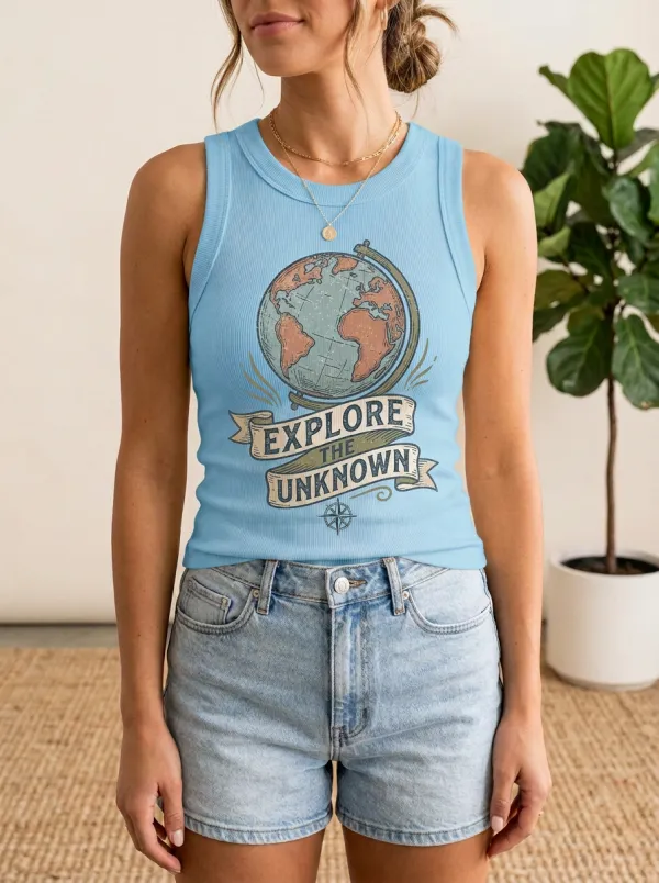 Travel Adventure Globe Explore The Unknown Tank Top