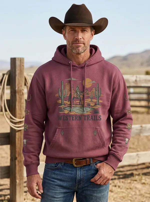 Prairie Sky Desert Profile Men's Western Sweatshirt