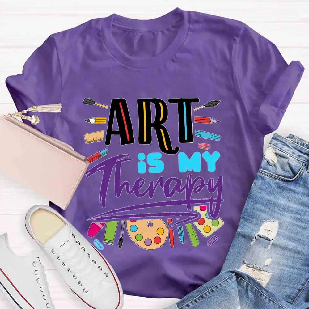 Art Is My Therapy Pastel Pencil T-Shirt