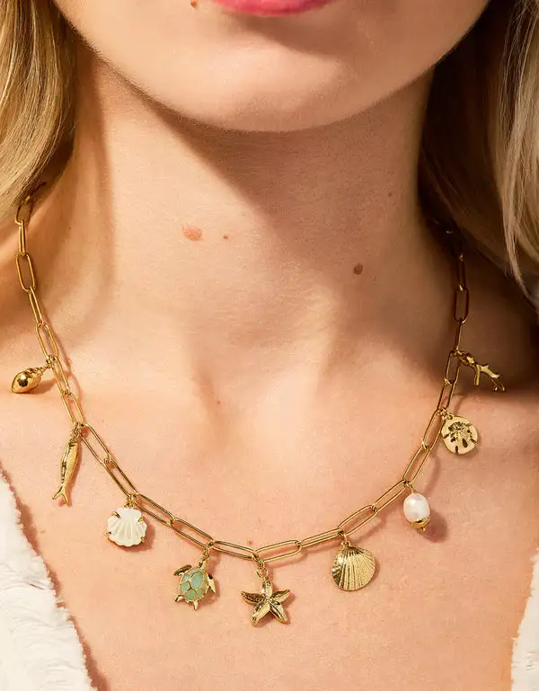 Seashore Charm Statement Necklace