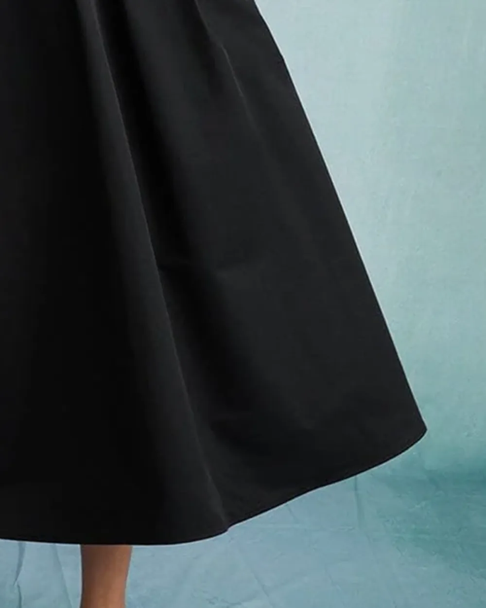 Polyester Satin Black Skirt