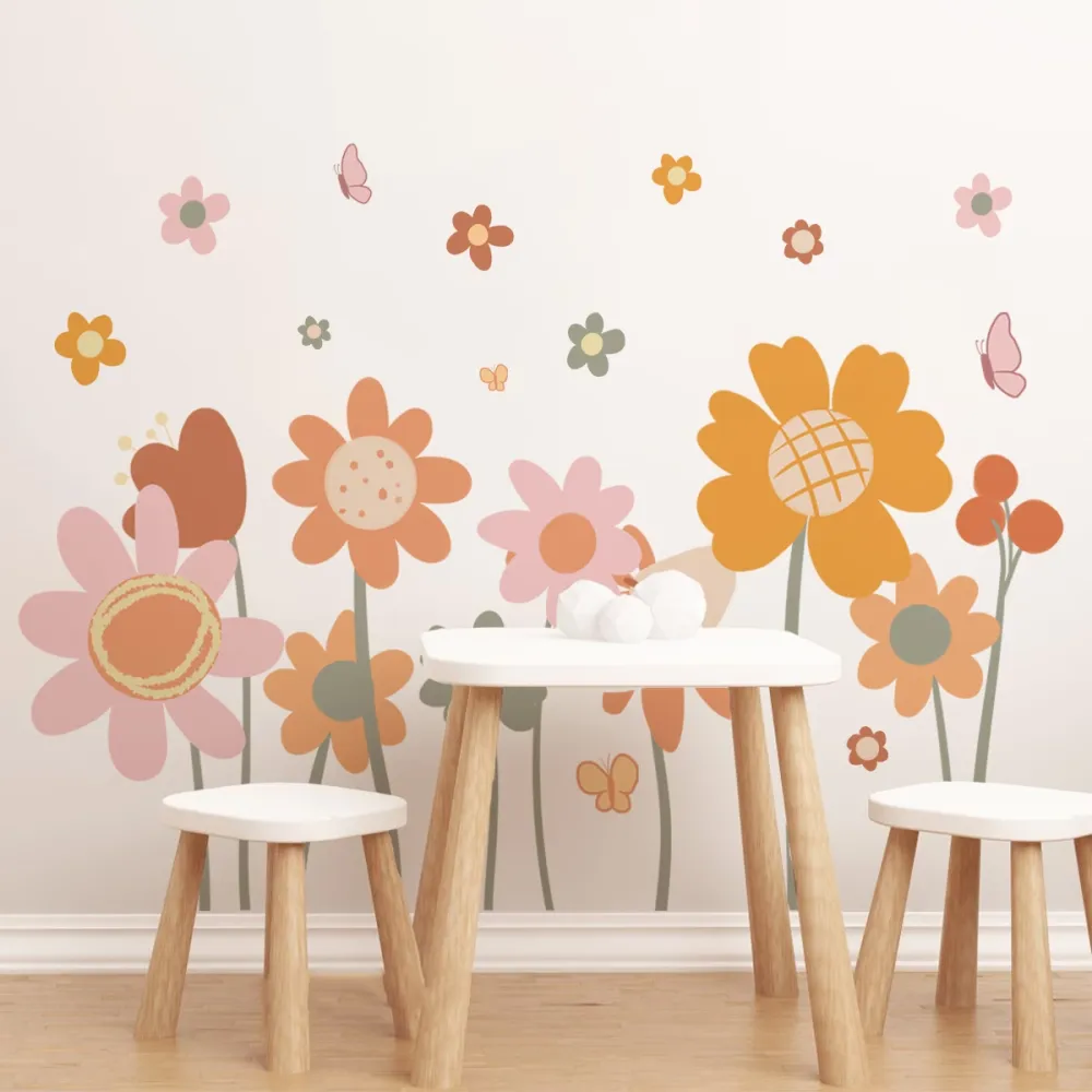 Pastel Flower Wall Stickers