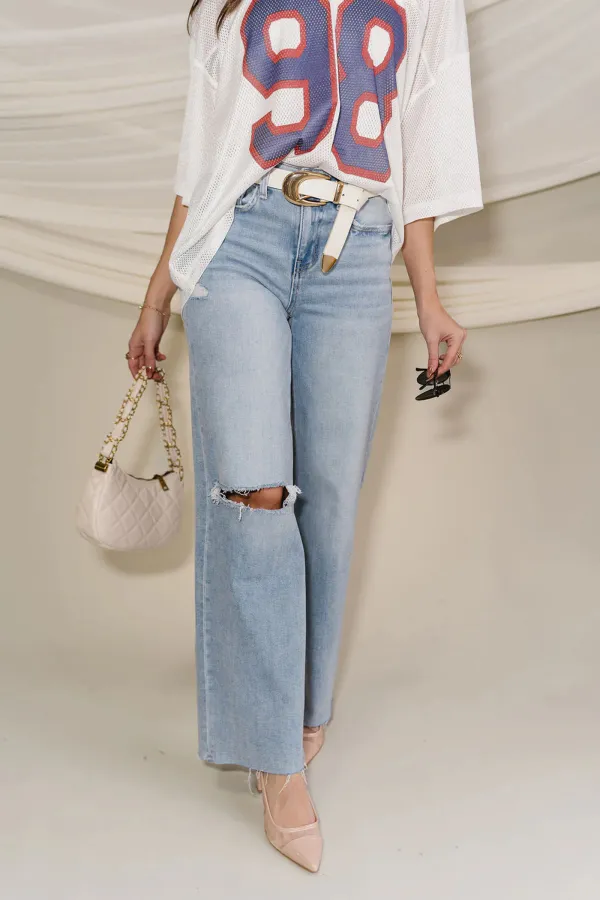 Distressed Detail Jeans With Pockets
