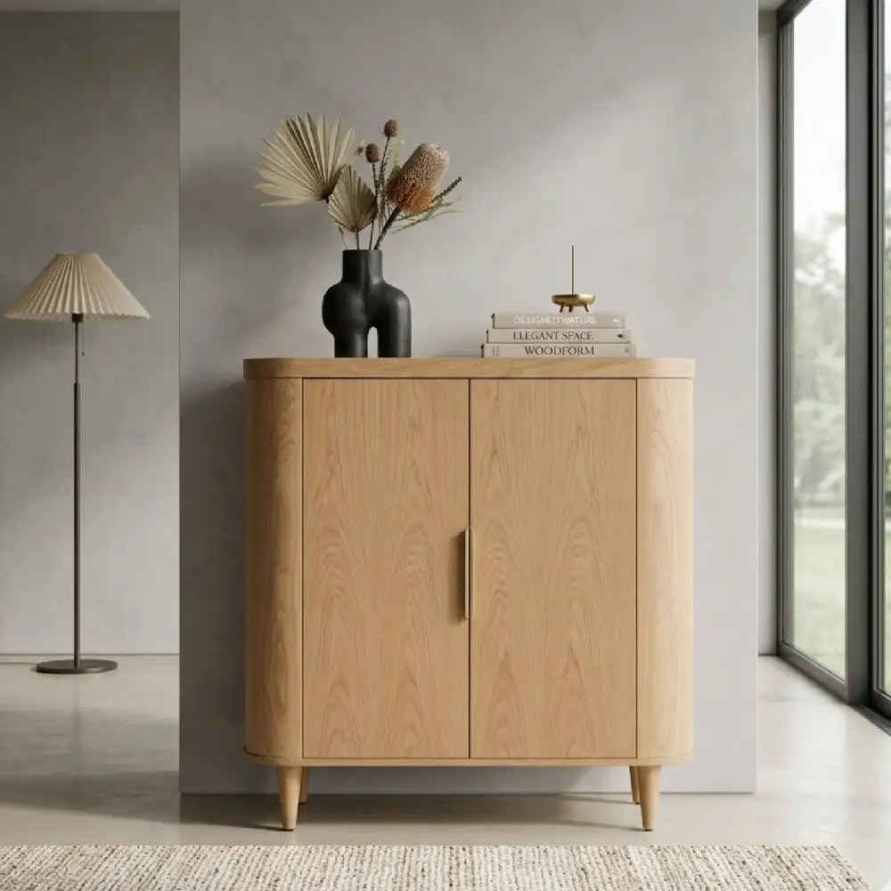 Oak Two-Door Tall Sideboard