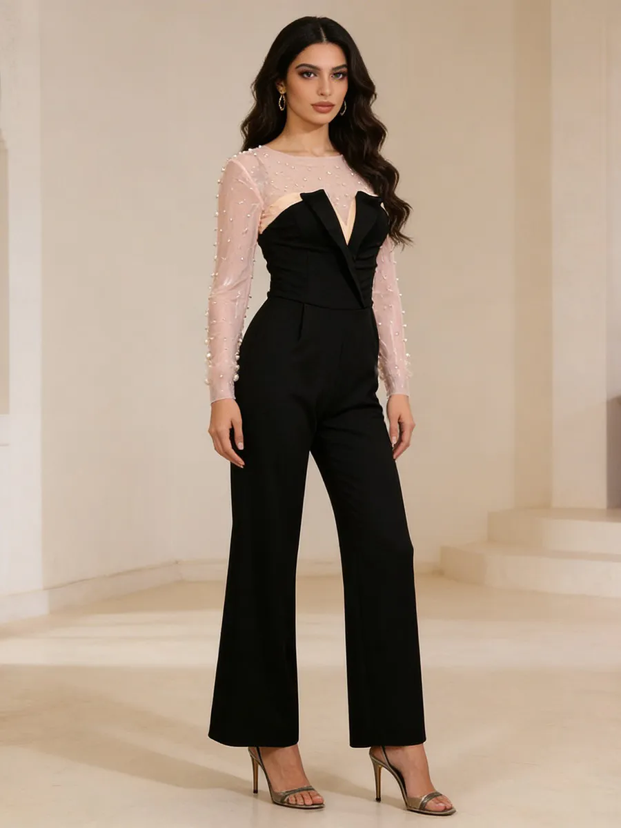 Azalea Elegant Pearl Jumpsuit Set