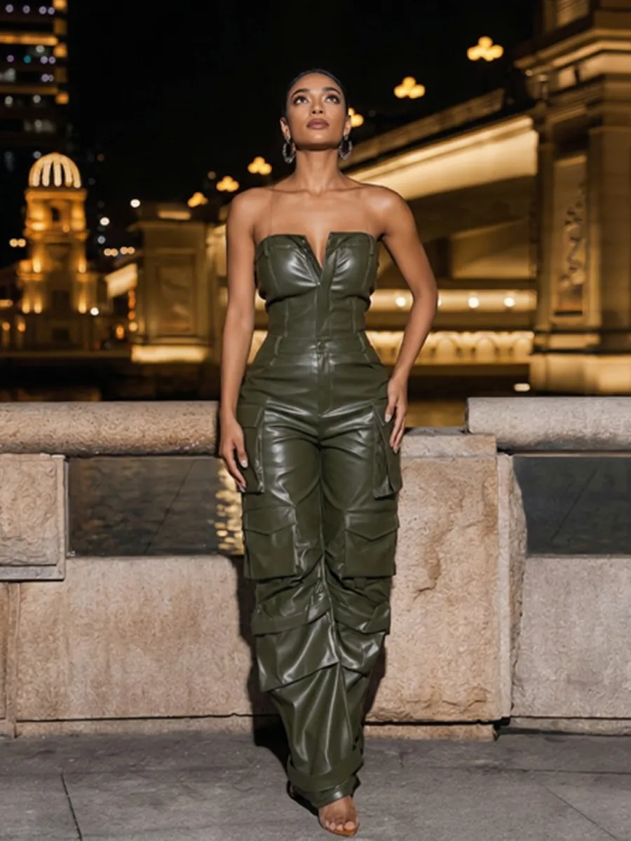 Mabel Faux Leather Jumpsuit