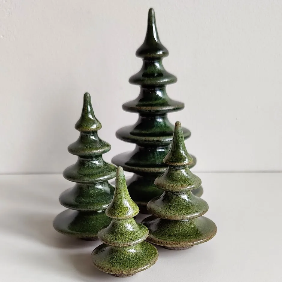 Glazed Stoneware Evergreen Set