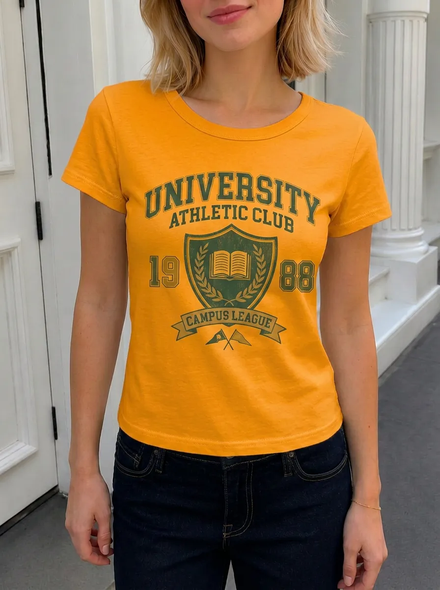 Women's University Athletic Club Campus League Shield Printed T-shirt