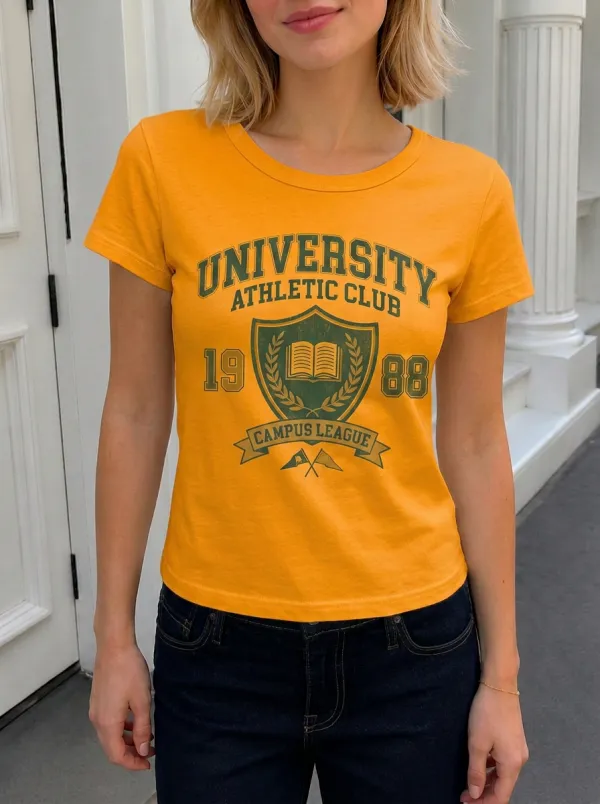 Women's University Athletic Club Campus League Shield Printed T-shirt