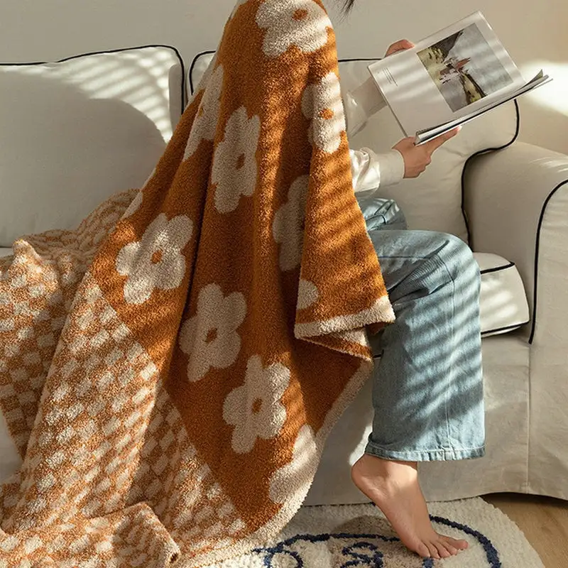 Plush Jacquard Knit Throw Blanket