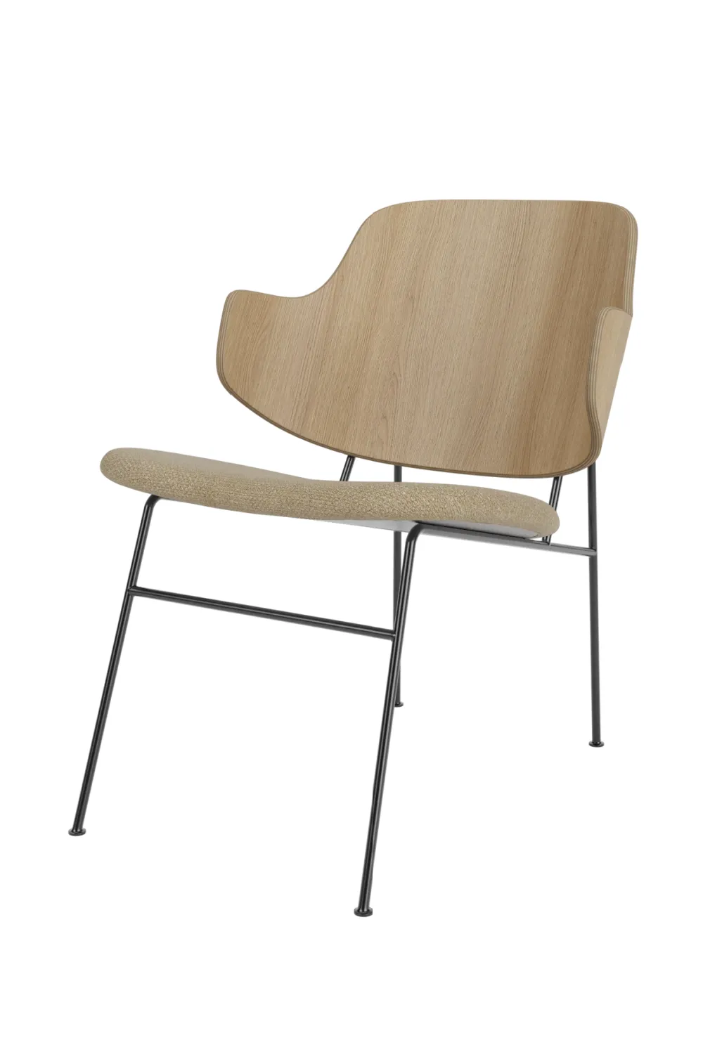 Curved Upholstered Lounge Chair