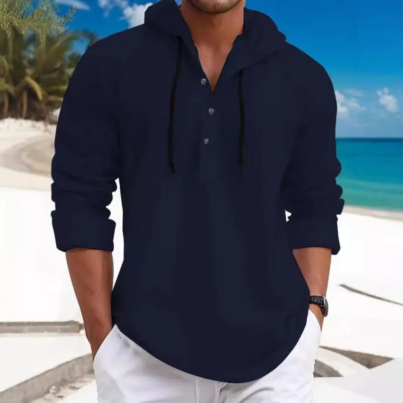 Relaxed Collar Hooded Shirt