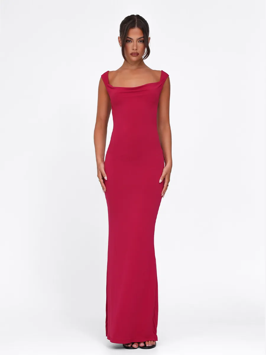 Alma Backless Bow Maxi Dress