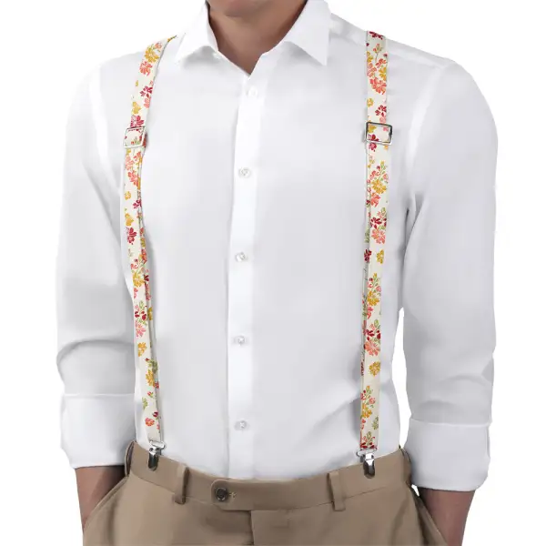 Stamped Floral Pattern Suspenders