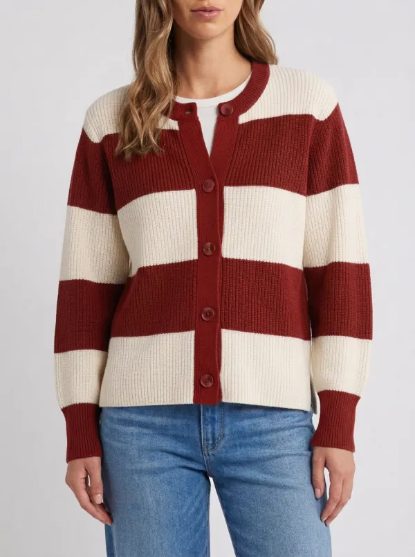 Striped Rugby Striped Knit Cardigan