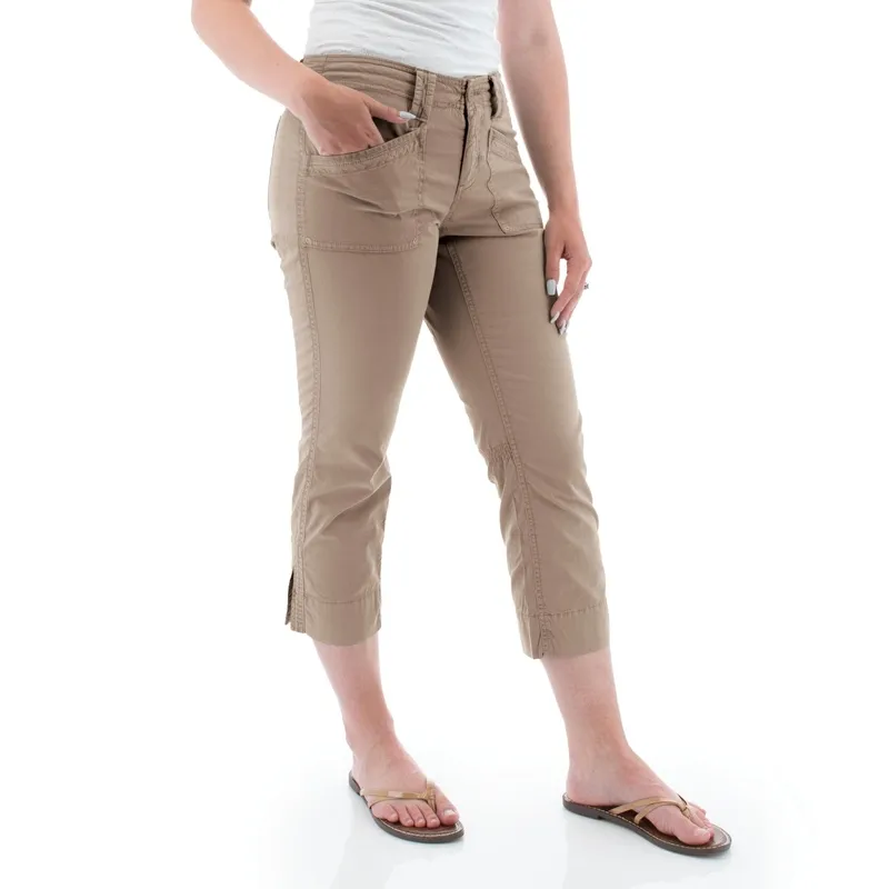 Cotton Button-Front Cropped Pants