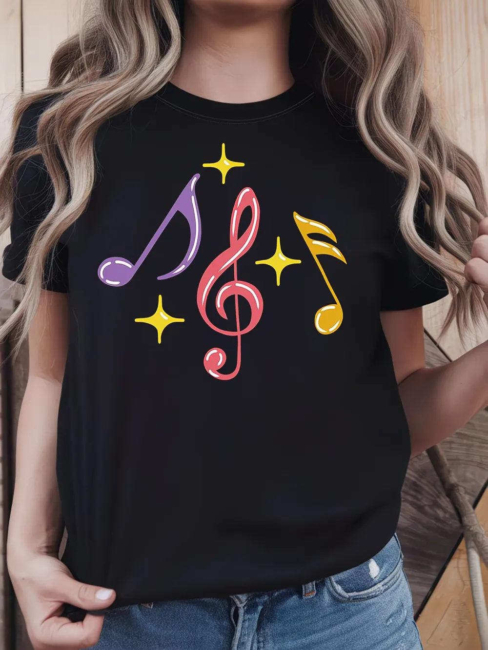 Bright Colored Music Symbols Casual Tee