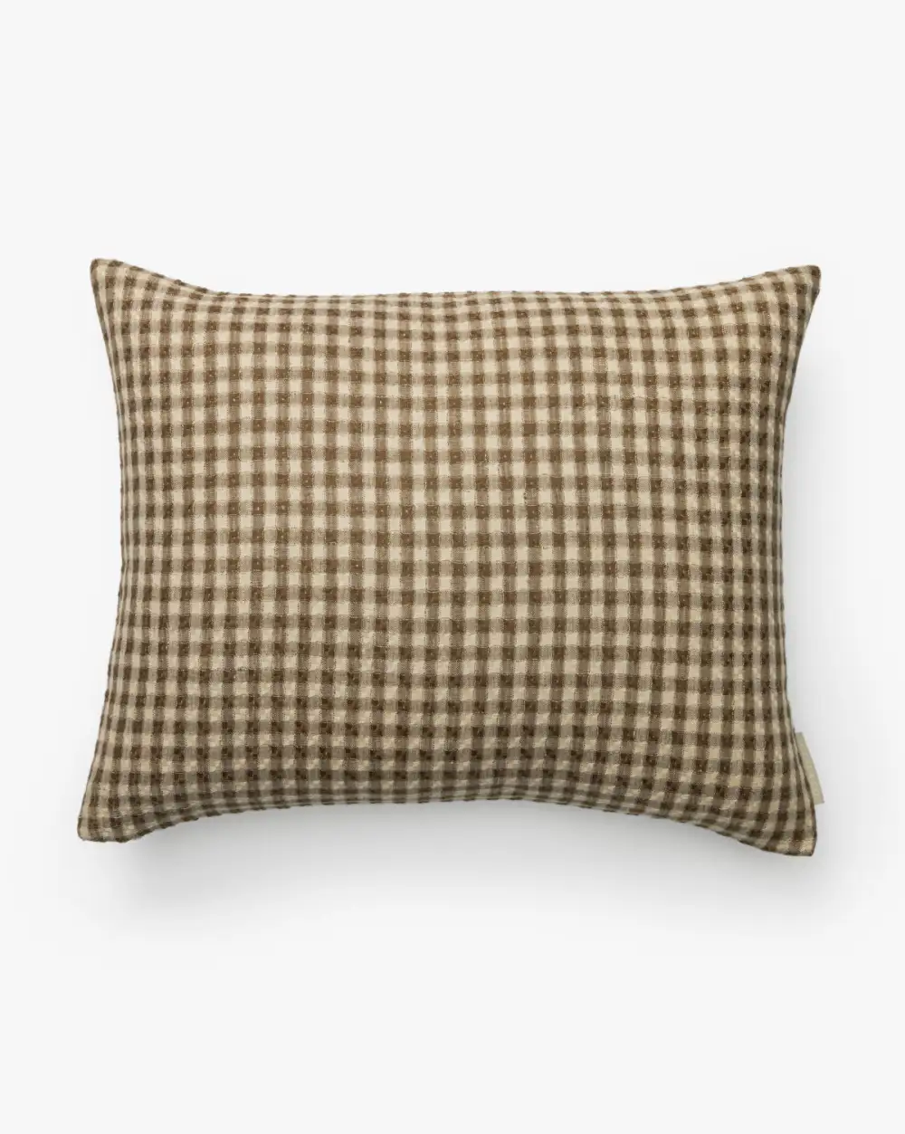 Layered Plaid Linen Pillow Cover