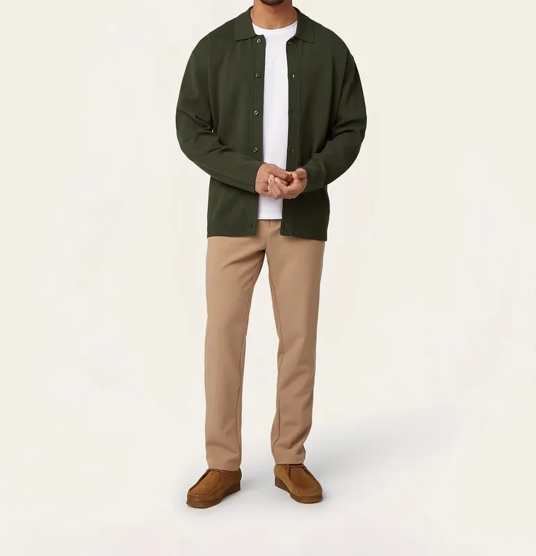Jacquard Cardigan Dark Green