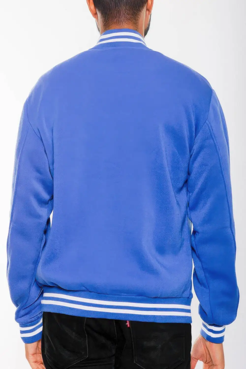 Fleece Snap Button Varsity Jacket