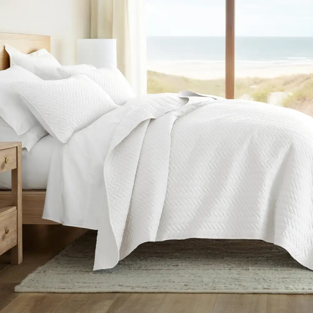 Herringbone Quilted Coverlet Set