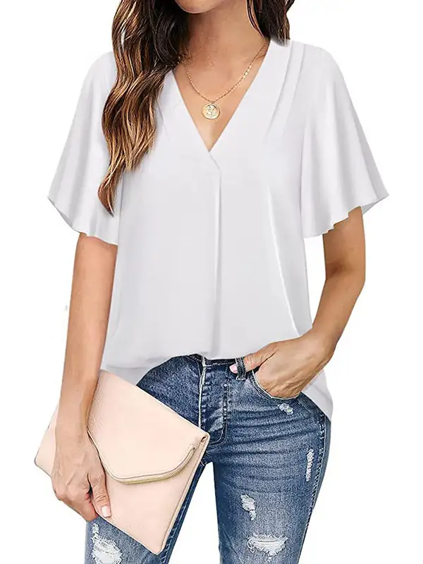 Urban Relaxed Falbala Chiffon T-Shirt