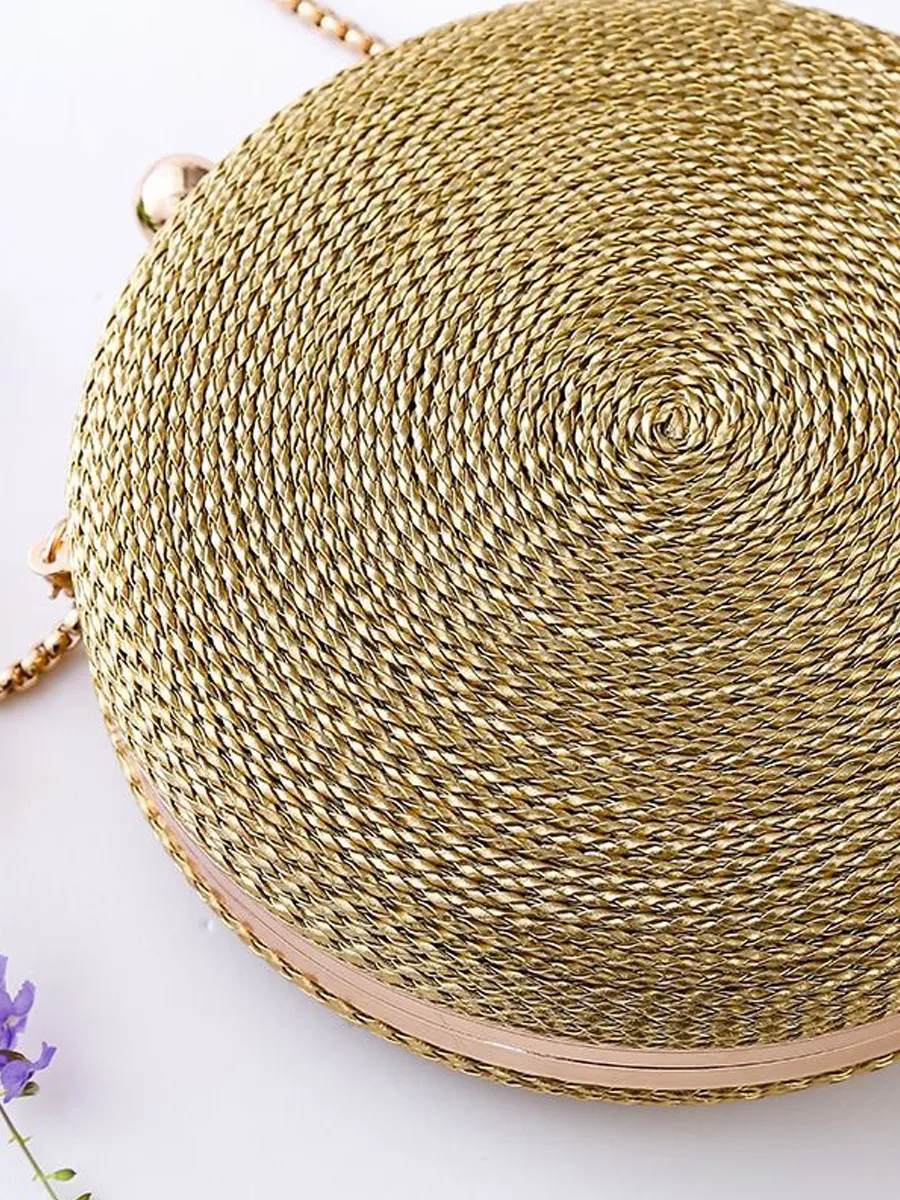 Gemma PU Woven Round Bag