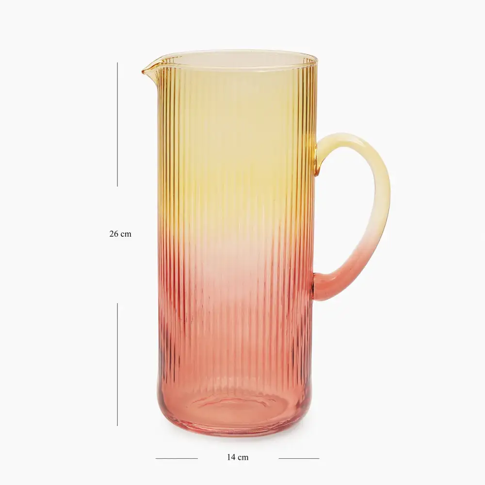 Linear Textured Glass Pitcher