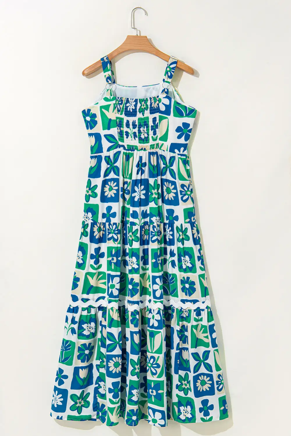 Multicolour Floral Maxi Sundress With Ricrac Trim