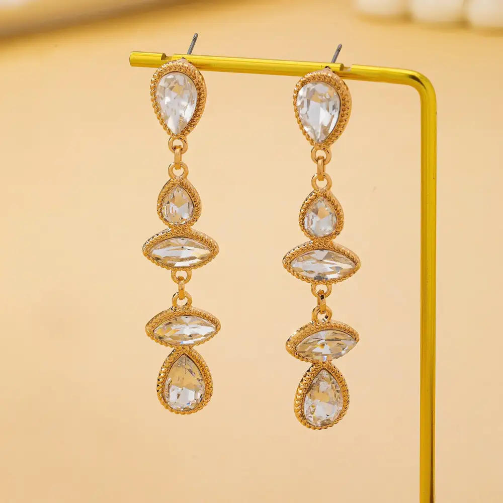 Shimmering Crystal Linear arrings
