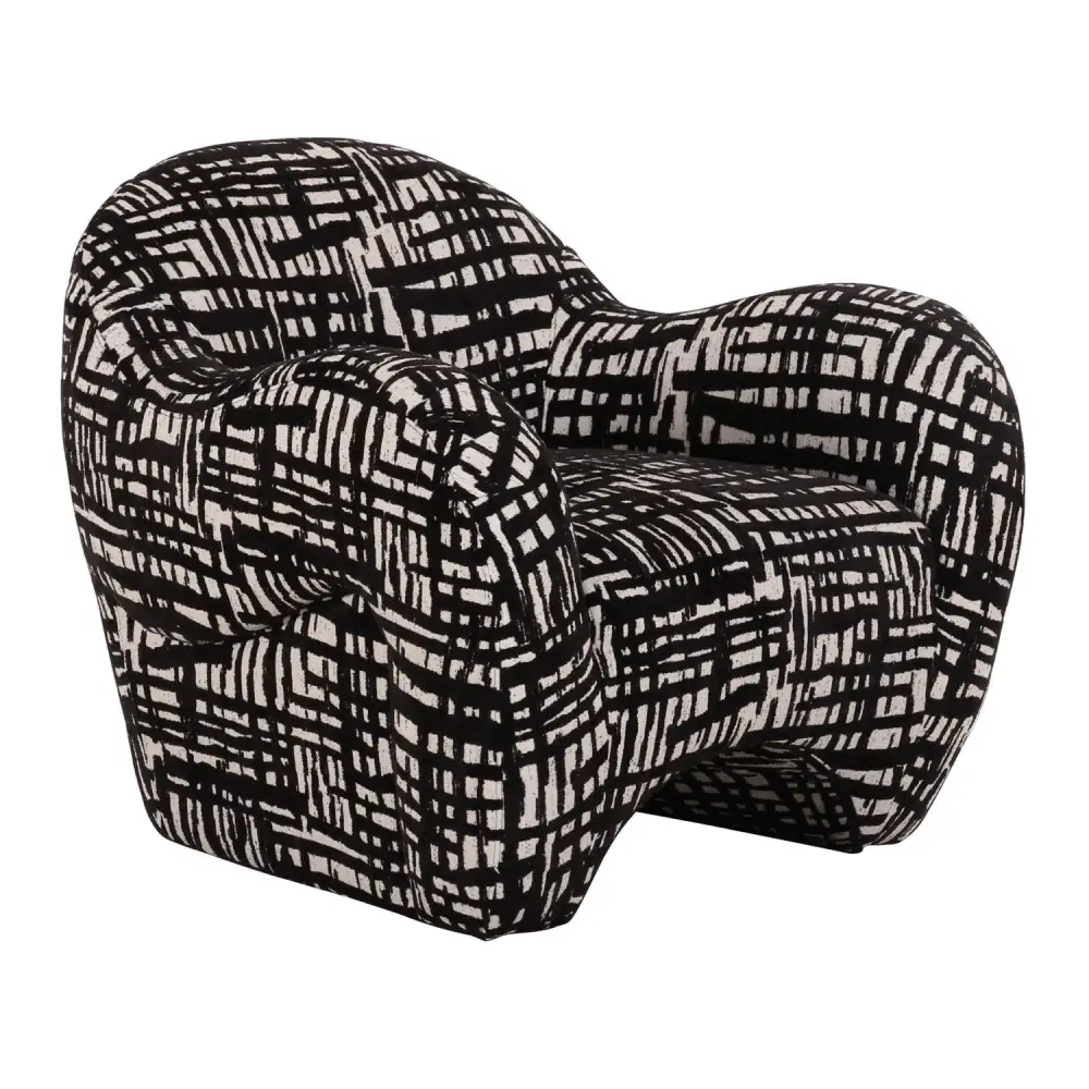 Curved Patterned Accent Chair