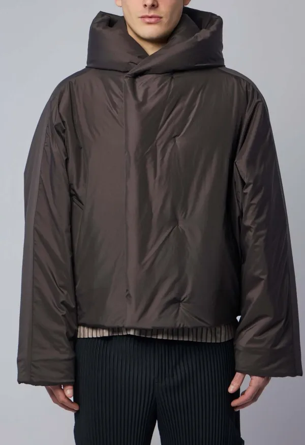 Hooded High-Collar Coat