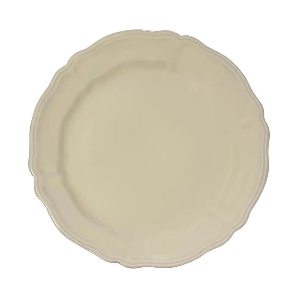 Hand-Painted Scalloped Ceramic Dinner Plate