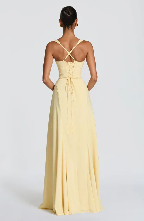 Lydia Camisole Waist-Cinched Maxi Dress